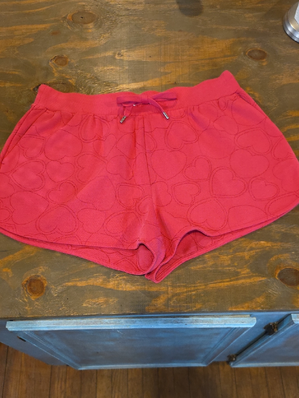 Michael Kors Hot Pink Quilted Heart Athletic Shorts